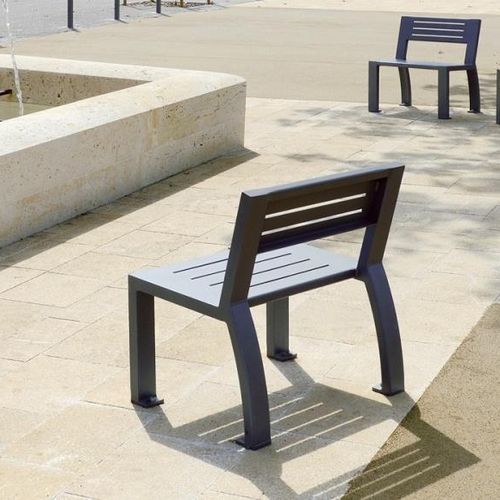 现代风格市政椅 - CLÉA  - univers & cité | mobilier urbain - 钢 / 钢 / 灰色