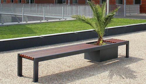 现代风格公共长椅 - CINÉO  - univers & cité | mobilier urbain - 木质 / 钢 / 无靠背