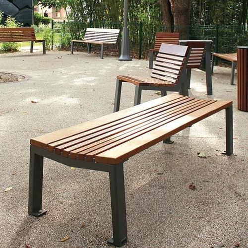 现代风格公共长椅 - NUANCE  - univers & cité | mobilier urbain - 木质 / 钢 / 无靠背