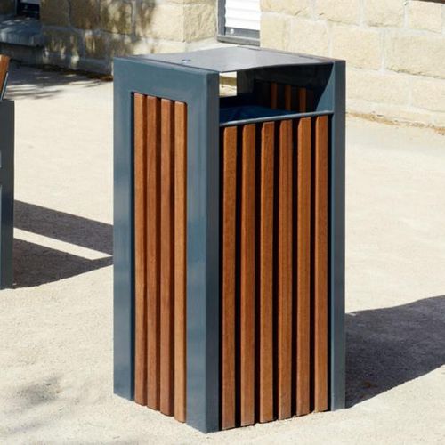 公共垃圾桶 - CINÉO  - univers & cité | mobilier urbain - 钢 / 带烟灰缸 / 带盖