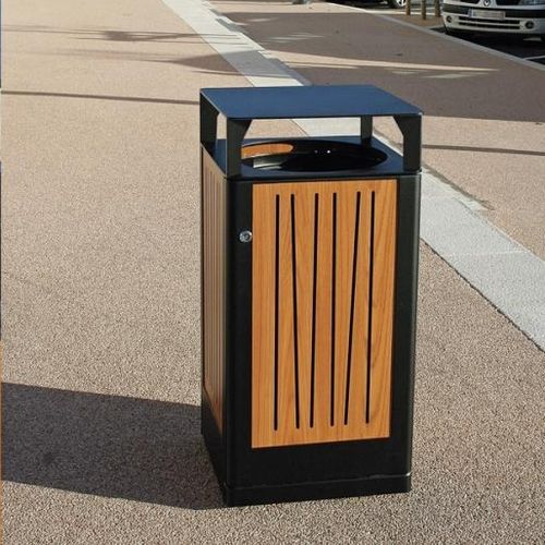 公共垃圾桶 - LIA - univers & cité | mobilier urbain - 钢 / 木质 / 层压材料