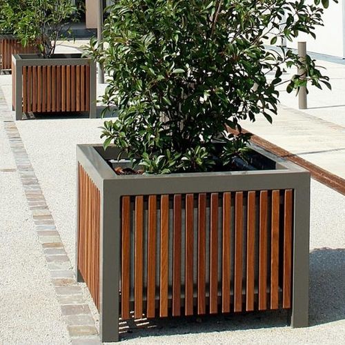 木质花坛 - CINÉO - univers & cité | mobilier urbain - 钢 / 正方形 / 圆形