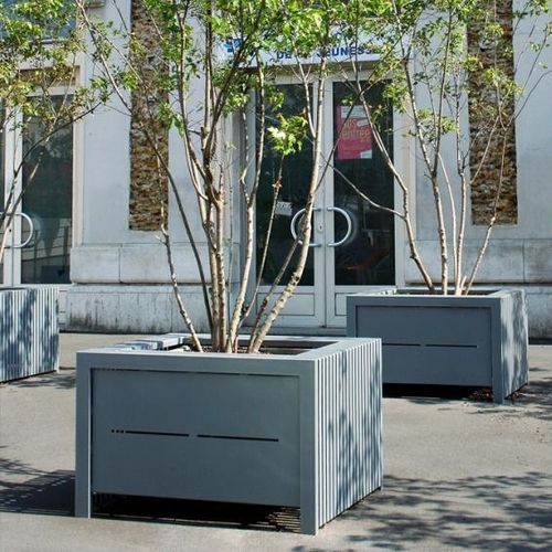 热喷漆钢花坛 - SYNERGIE - univers & cité | mobilier urbain - 长方形 / 定制 / 高度可调节