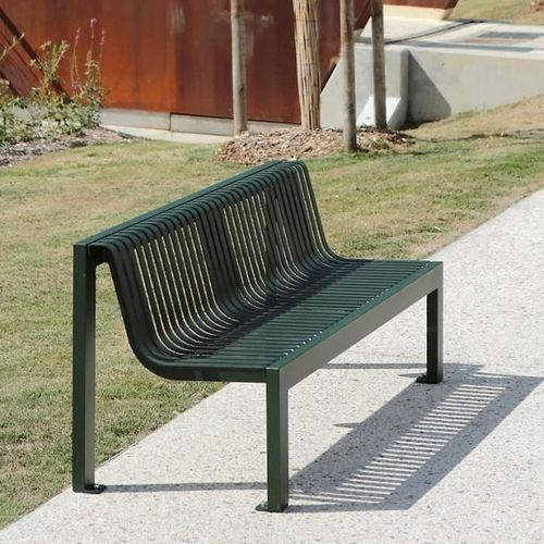 现代风格公共长椅 - SYNERGIE - univers & cité | mobilier urbain - 钢 / 带椅背 / 无扶手