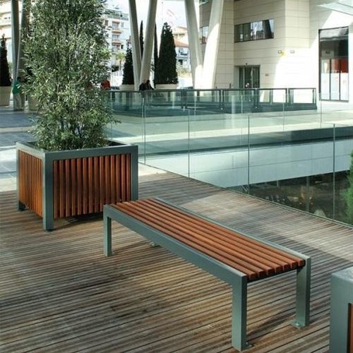 现代风格公共长椅 - CINEO  - univers & cité | mobilier urbain - 木质 / 钢 / 无靠背