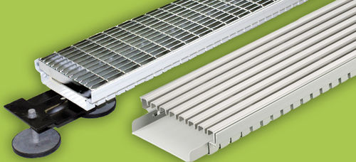 带网格排水槽 - AQUADRAIN® KR - GUTJAHR Systemtechnik - 不锈钢 / 用于浴室