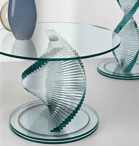现代风格小圆桌 - ELICA - TONELLI Design - 玻璃 / 圆形 / 家用