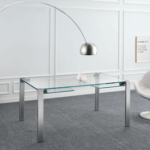 现代风格桌 - LIVINGSTONE - TONELLI Design - 金属 / 皮质 / 镀铬金属桌脚