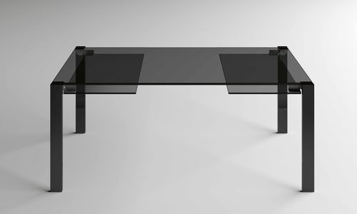 现代风格餐桌 - LIVINGSTONE DARK  - TONELLI Design - 淬火玻璃 / 木桌脚 / 金属桌脚