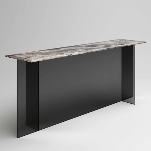 现代风格玄关桌 - SESTANTE  - TONELLI Design - 大理石 / 玻璃桌脚 / 长方形