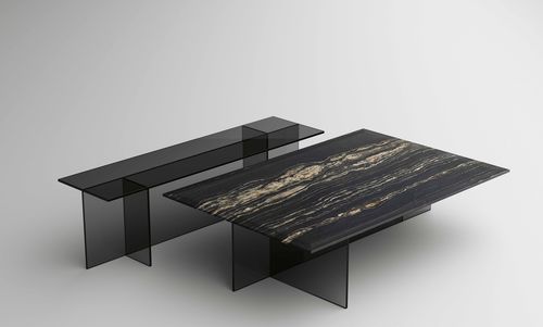 现代风格茶几 - SESTANTE - TONELLI Design - 大理石 / 玻璃桌脚 / 长方形