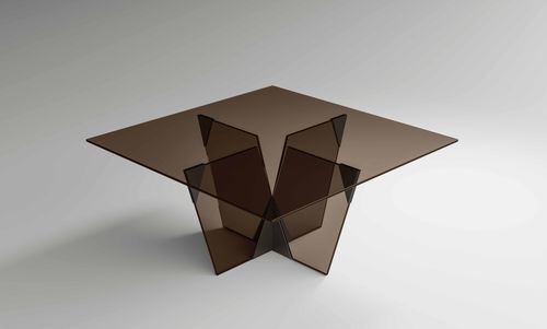 现代风格餐桌 - Crossover - TONELLI Design - 玻璃 / 金属桌脚 / 长方形