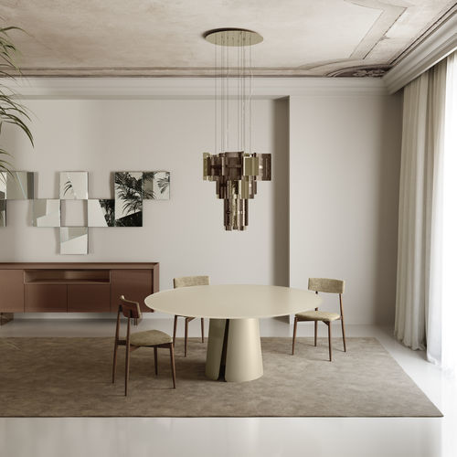 现代风格餐桌 - WISTON - TONELLI Design - 淬火玻璃 / 漆玻璃 / 陶土