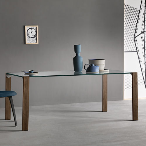 现代风格餐桌 - LIVINGSTAND - TONELLI Design - 木质 / 玻璃 / 皮质