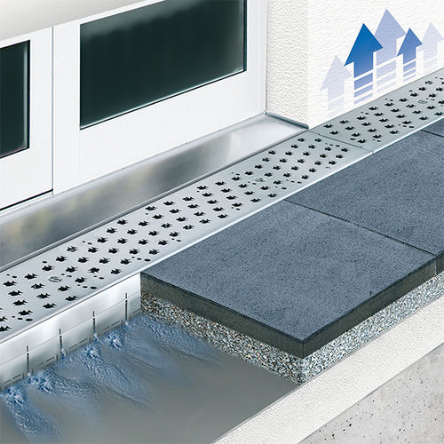 带网格排水槽 - MEATEC - MEA Water Management - MEA Bautechnik GmbH - 缝隙式 / 树脂混凝土 / 不锈钢