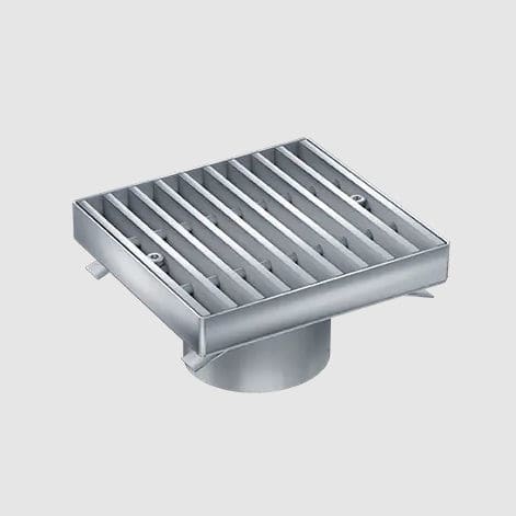 不锈钢地面存水弯 - OS - MEA Water Management - MEA Bautechnik GmbH - 用于公共空间 / 带网格 / 立式