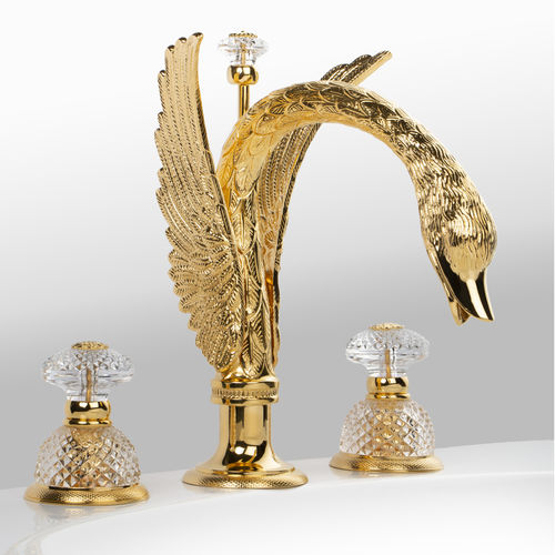 台盆混合水龙头 - C46-1301 CYGNE FLAMANT - Cristal&Bronze - 台面 / 黄铜 / 金质