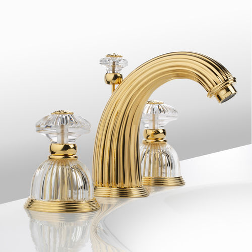 台盆混合水龙头 - C50-1301 D&Ocirc;ME CANNEL&Eacute; - Cristal&Bronze - 台面 / 黄铜 / 金质