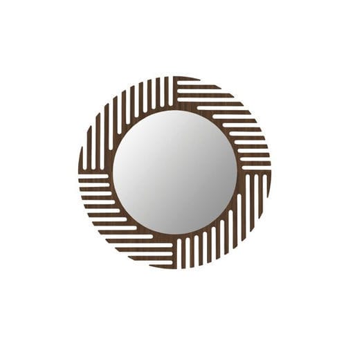 壁挂镜子 - VEKTOR - ROCHE BOBOIS - 现代风格 / 圆形 / 木制贴皮