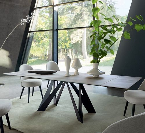 现代风格餐桌 - CIGALE - ROCHE BOBOIS - 陶瓷 / 钢座桌脚 / 长方形