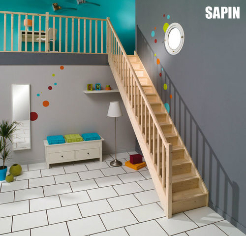 直线型楼梯 - SAPIN - Saint Gobain GIMM menuiseries - 木台阶 / 木质结构 / 现代风格