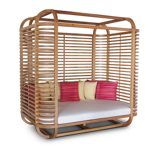 现代风格日光浴躺椅 - LUN-KOON : G.DB45 - WARISAN - 木质 / 泳池 / 顶篷