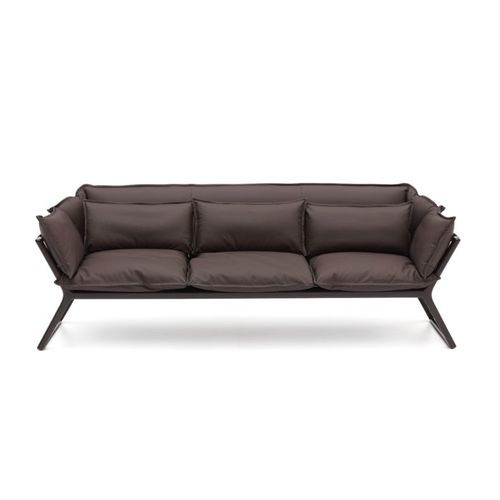 现代风格沙发 - STAY - Burotime Office Furniture - 皮质 / 棕色 / 实木