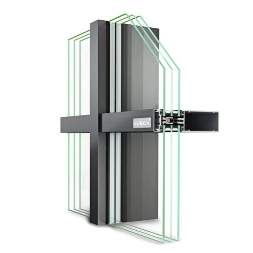 框架式幕墙 - TRIGON FS 040 - Hueck System GmbH & Co. KG - 铝和玻璃材质 / 集成绝缘装置 / 声音