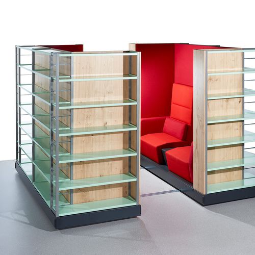 现代风格书架 - ZAMBELLI PAZIO - Zambelli GmbH & Co. KG - 商用 / 玻璃 / 金属