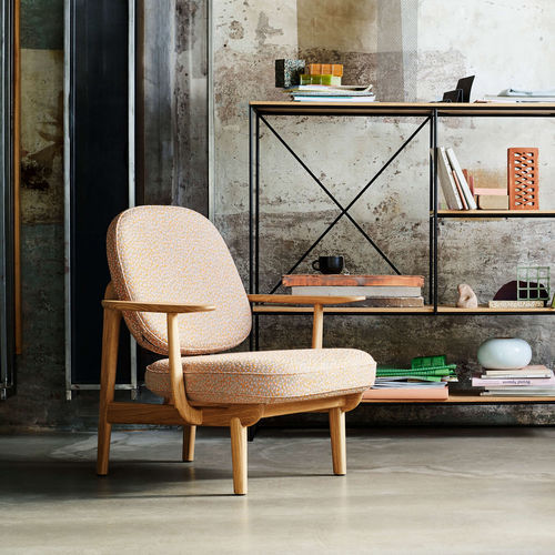 现代风格扶手椅 - FRED™ - Fritz Hansen - 皮质 / 布料 / 实木