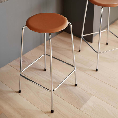 现代风格吧台凳 - HIGH DOT&trade; - Fritz Hansen - 皮质 / 粉末涂层钢 / 钢