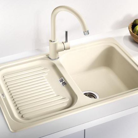 单槽厨房水槽 - CLASSIC 45 S - BLANCO GmbH + Co KG - 带沥水架 / 复合材料 / 嵌入式