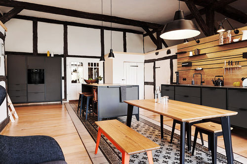 工业风格厨房 - Landhaus Jan Cray - BORA Vertriebs GmbH & Co KG - 木质 / 模块化