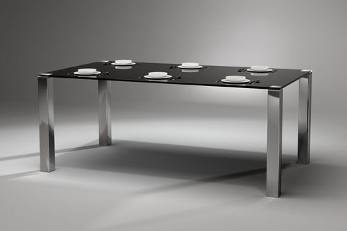 现代风格餐桌 - QUADRO MAGNUM - Dreieck GmbH - 玻璃 / 不锈钢 / 长方形