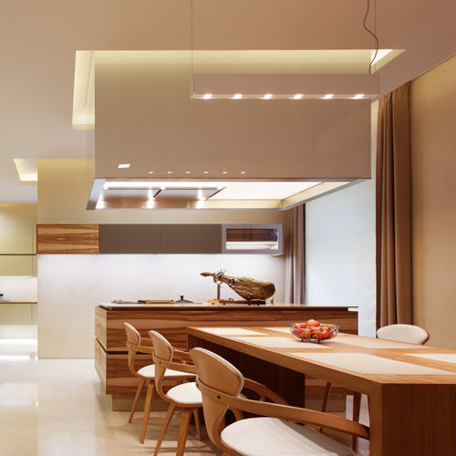 现代风格厨房 - Penthouse Berlin - eggersmann küchen GmbH & Co. KG - 木制贴皮 / 胡桃木 / 岛台式