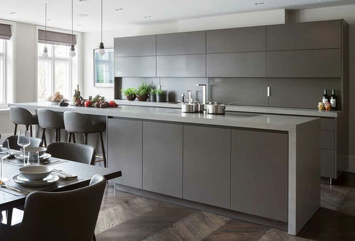 现代风格厨房 - Villa London - eggersmann küchen GmbH & Co. KG - 木制贴皮 / 石英岩 / 熔岩石