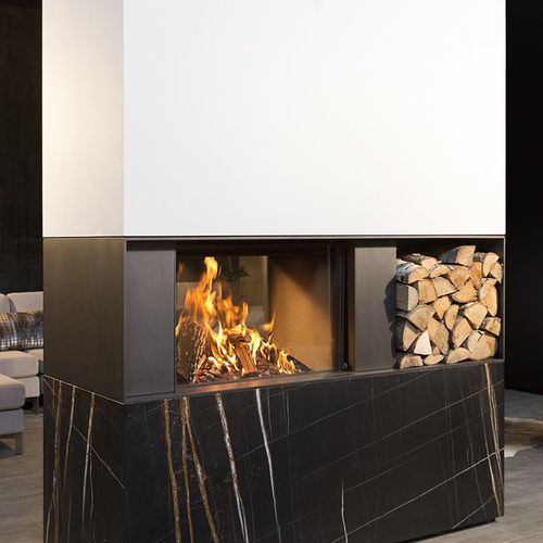 燃木壁炉 - KALFIRE W80/52T - Kalfire Fireplaces - 嵌入式 / 双面 / 炉膛封闭式