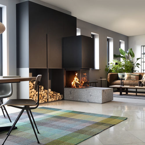 燃木壁炉 - KALFIRE W53/50R - Kalfire Fireplaces - 嵌入式 / 落地 / 3面
