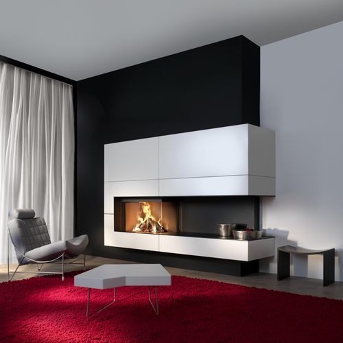 燃木壁炉 - KALFIRE W90/47C - Kalfire Fireplaces - 嵌入式 / 转角式 / 2 面式