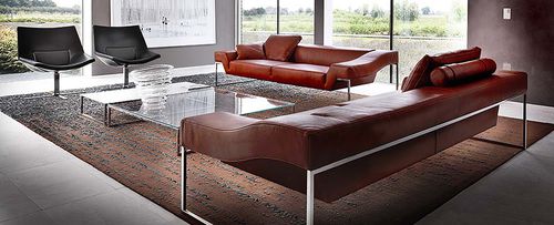 现代风格沙发 - OPEN SPACE - Molinari Design Srl. - 皮质 / 棕色 / 双人