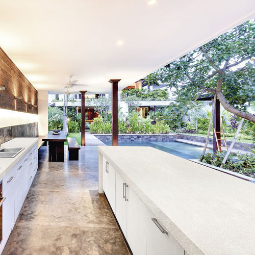 Corian®可丽耐厨房台面 - Sparkling Granita - CORIAN - 白色 / 方形边