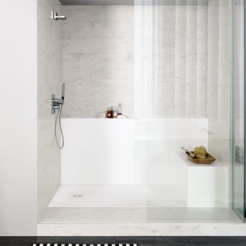 长方形淋浴底盆 - Smart - CORIAN - 嵌入式 / 超平 / Corian®可丽耐