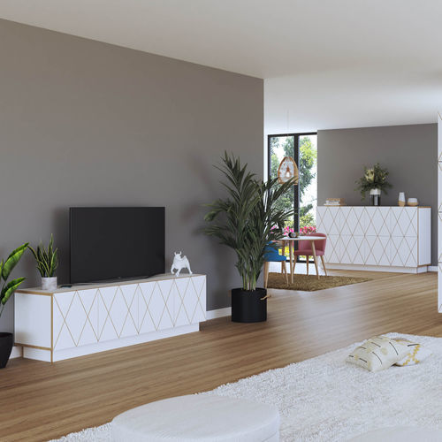 现代风格电视柜 - ROMB - Radis Furniture - 带搁板 / 胶合板 / 桦木