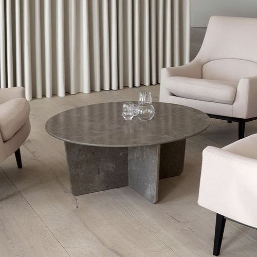 现代风格茶几 - TABLEAU - Fredericia Furniture - 石灰石 / 石灰岩桌脚 / 圆形