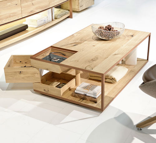 现代风格茶几 - V-Cube - Voglauer Möbelwerk Gschwandtner & Zwilling GmbH & Co. KG - 栎木 / 橡木桌脚 / 长方形