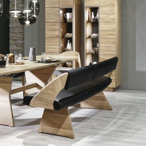 现代风格软包长凳 - V-Montana  - Voglauer Möbelwerk Gschwandtner & Zwilling GmbH & Co. KG - 布料 / 皮质 / 橡木桌脚