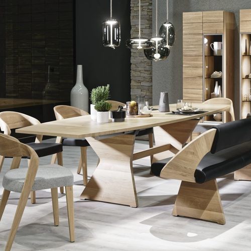 现代风格餐桌 - V-Montana  - Voglauer Möbelwerk Gschwandtner & Zwilling GmbH & Co. KG - 栎木 / 胡桃木 / 橡木桌脚