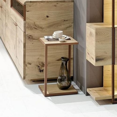 现代风格边桌 - V-Cube - Voglauer Möbelwerk Gschwandtner & Zwilling GmbH & Co. KG - 栎木 / 金属桌脚 / 正方形