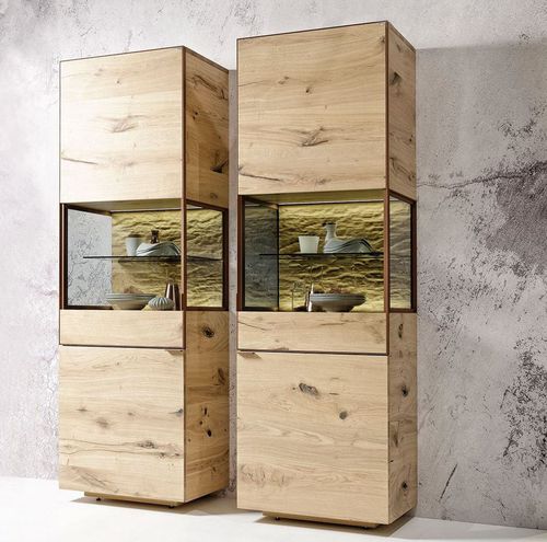 现代风格玻璃柜 - V-Cube - Voglauer Möbelwerk Gschwandtner & Zwilling GmbH & Co. KG - 栎木 / 金属 / 发光