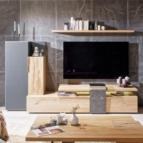 现代风格电视墙组合柜 - V-Alpin - Voglauer Möbelwerk Gschwandtner & Zwilling GmbH & Co. KG - 栎木 / 玻璃 / 石材